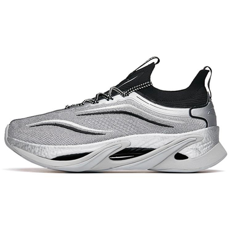 

Anta Running Collection Cushioning Lightweight Wear Resistant Slip Resistant Low Top Running Shoes Men s Silver Black 40.5