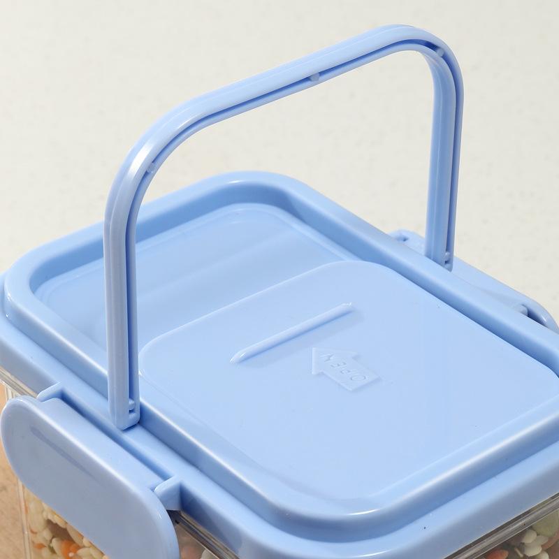 Recipientes de Plástico Herméticos Para Armazenamento de Alimentos Com Alça e Tampas À Prova de Vazamento Caixas Portáteis Para Lanches Para Piquenique
