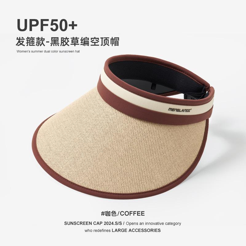 Summer Big Brim Sun Protection Hat Women's Anti-purple Line Empty Top Sun Hat Cycling Face Cover Sun Hat