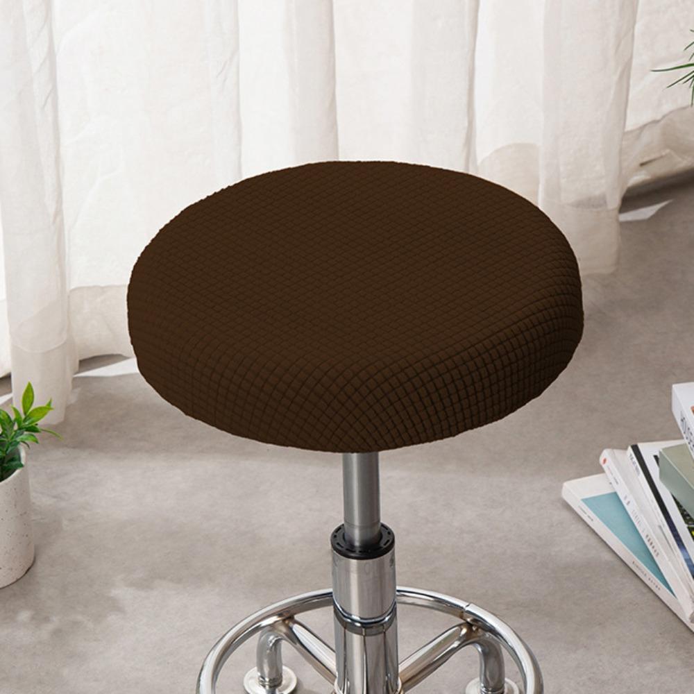Solid Color Round Chair Cover Thickened Stool Cushion Cover Soft Bar Stool Cover