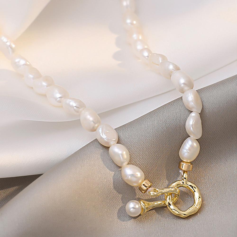 South Korea 'S New Luxury Baroque Natural Freshwater Pearl Necklace For Women New Unusual Jewelry Christmas Gift Accessories