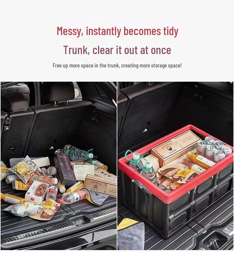 Extra Large Plastic Folding Storage Box for Clothes and Outdoor Car Organizing