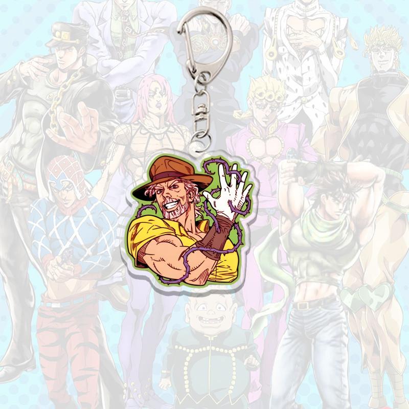 

JoJo s Bizarre Adventure Acrylic Keychain Stardust Crusaders Star Platinum Bag Decor Pendant Keyring Accessories Festival Gift 4-5CM
