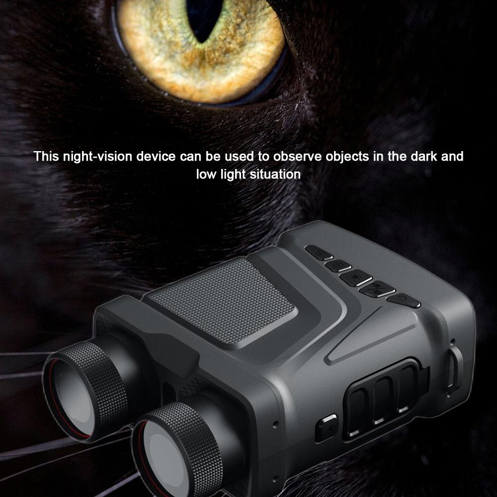 1080P Portable Binocular Goggles Device Day Night Use Photo Video Taking 5X Digital Zoom 300M Full Dark Viewing Distance for Outdoor Hunt Boating Jour