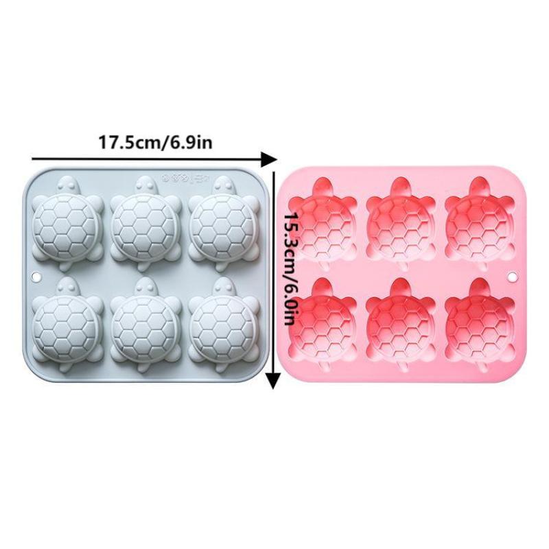 6 Consecutive Turtle Shaped Silicone Mold Cartoon Tortoise Chocolate Mold Candy Pudding Ice Cube Tray Handmade Soap Cake Mold