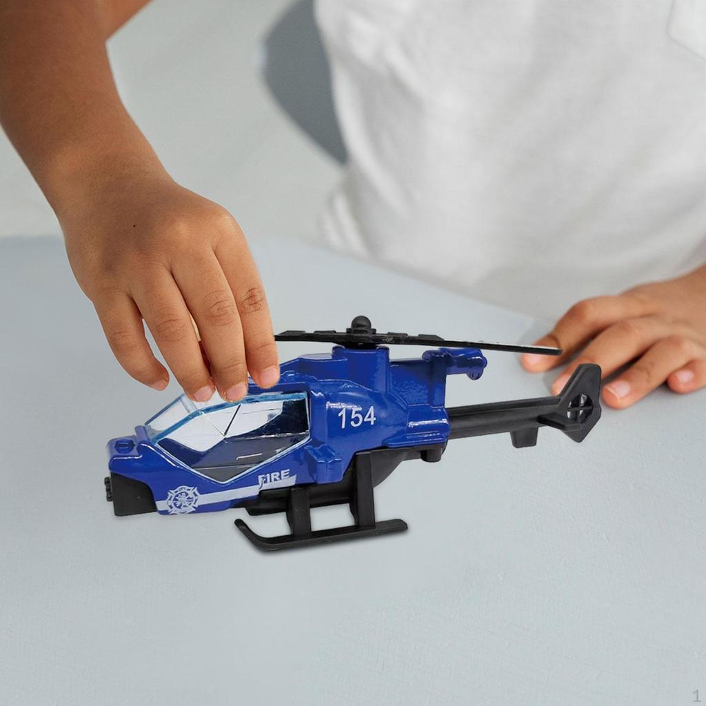 Small Diecast Alloy Helicopter Mini Model Plane Birthday Gift Cake Decoration Toy Collection