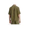 Adidas Logo Embroidered Print Single-Breasted Short Sleeve Shirt Men Tops Olive-Green HS2092