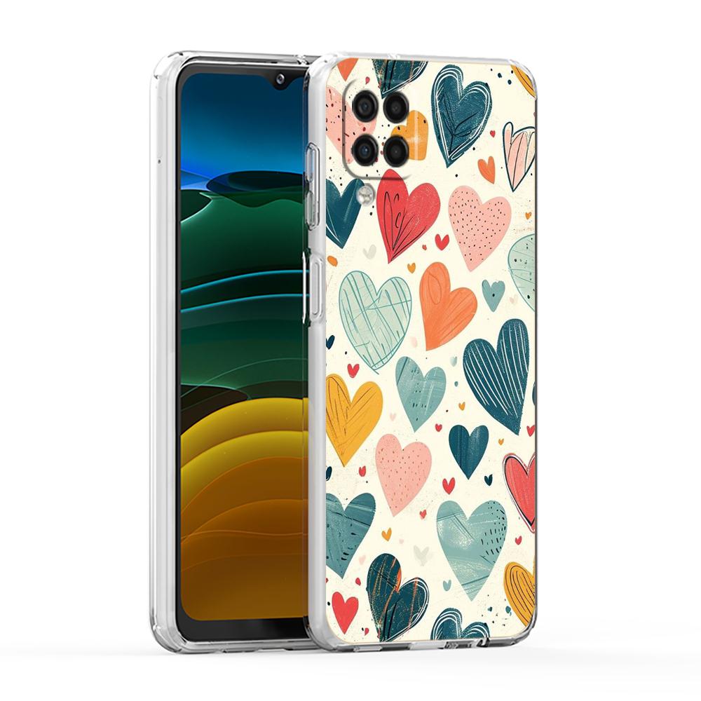 Colorful Love Heart Phone Case For Samsung Galaxy A13 A33 A35 A55 A73 A53 A23 A51 A71 A21S A31 A41 A05s A03S A15 A25 5G Cover