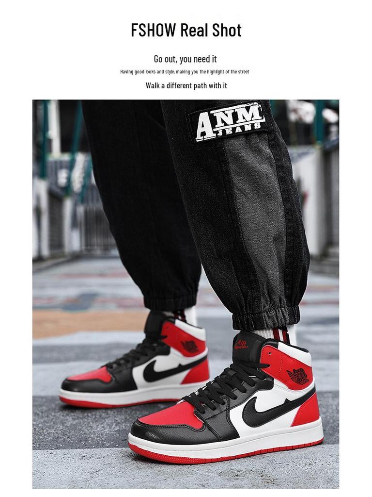 Fleece-Lined AJ Men's and Women's High-Top Sneakers, Dunk & Air Force One Sports Basketball Shoes