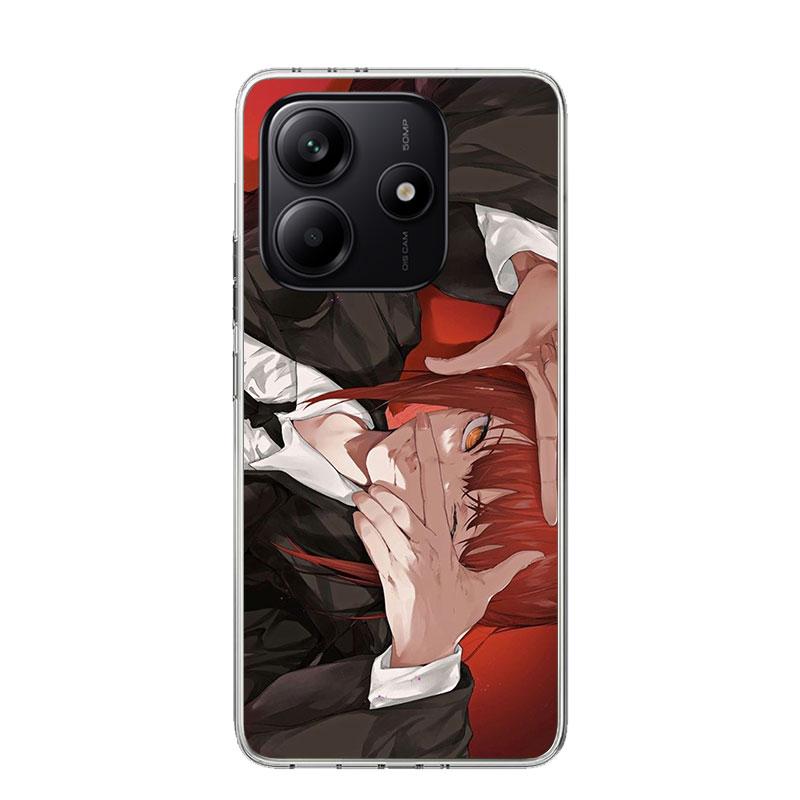 C-Chainsaw Mans Makima Phone Case For Xiaomi Redmi Note 15 14 13 12S 12 Pro Plus 11S 11E 11 11T 10S 10 Art Soft Pattern Cover Re