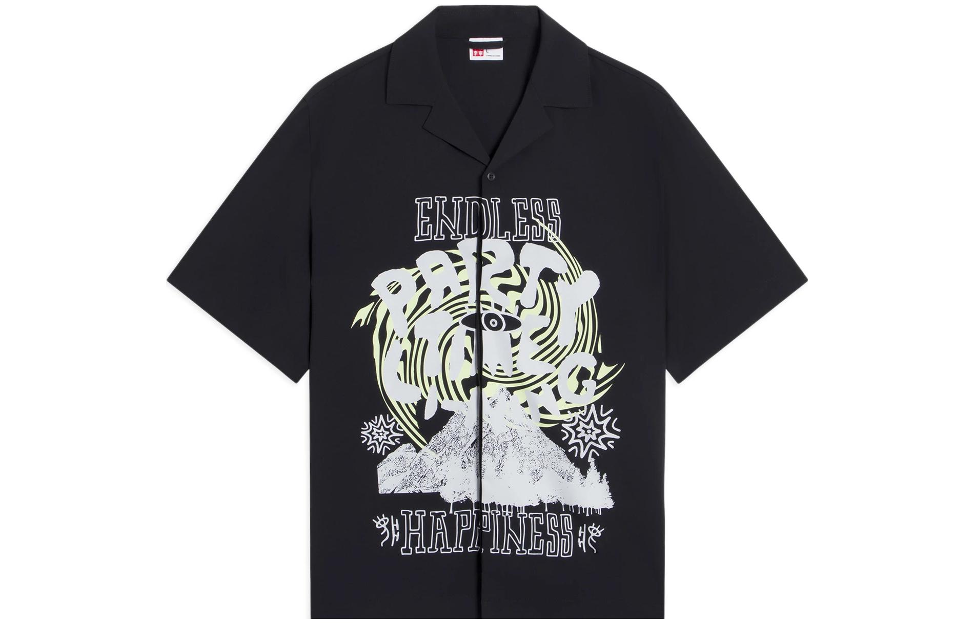 Li Ning Shirts Men s Black Cuban Collar Moderate Other ASHS889-2 S