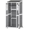 Wooden Garden House with Adjustable Shelves, Two Doors with Lock and Windows, Grey