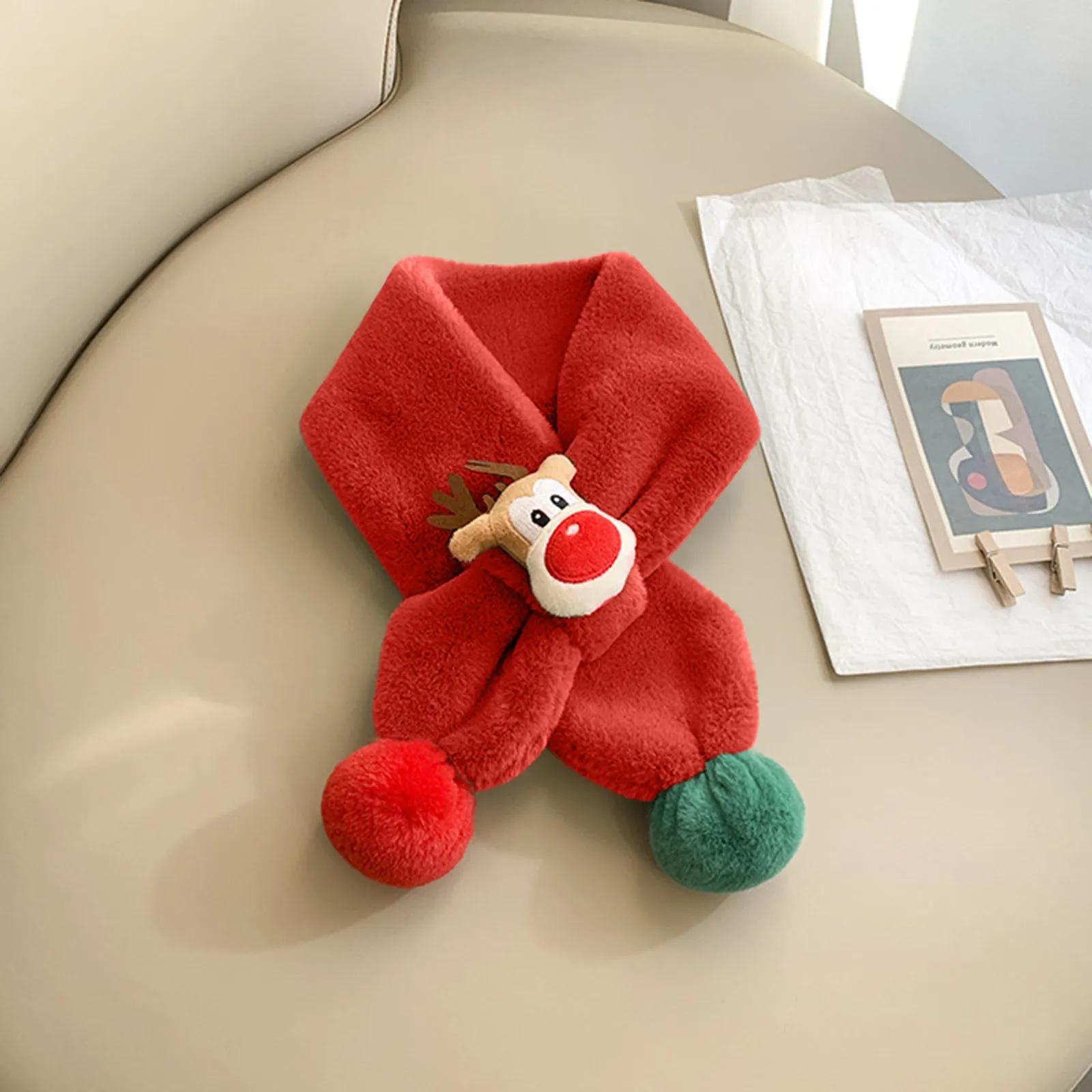 

1-10 шт. детский рождественский милый шарф теплый шарф утеплитель для шеи для малышей мальчиков девочек зимние шарфы для женщин маленький шарф на шею 1PC красный