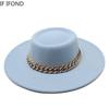 Nowy brytyjski Retro jesienno-zimowy w kształcie pierścienia płaski filcowy kapelusz Fedoras duży okap kobiety ślub kościół jazzowe kapelusze melonik