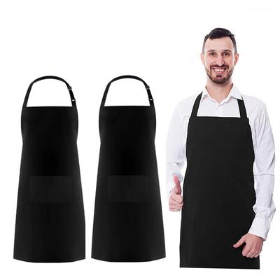 Adjustable Home Cooking Apron Unisex Household Solid Color Chef Waiter Barbecue Hairdresser Pocket Apron Kitchen Supplies Tool