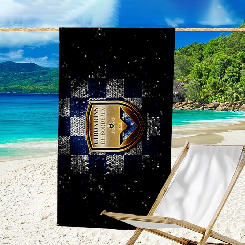 Giron-de Football Crest Printed Beach Towel, Super Soft Microfiber, Perfect Gift Birthday, for Pool, Beach, Travel, for Family and Friends