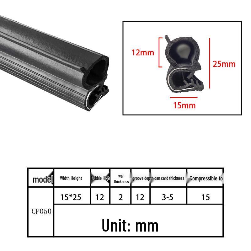 High-Temperature Resistant U-Shaped Rubber Sealing Strip for Dustproofing Electrical Cabinets and Car Doors