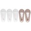 5 Pairs/Lot Socks Women's Ankle Short  No-Show Invisible Foot Summer Thin Cotton Set White Low Cut Boat Lace Silicone Non-Slip