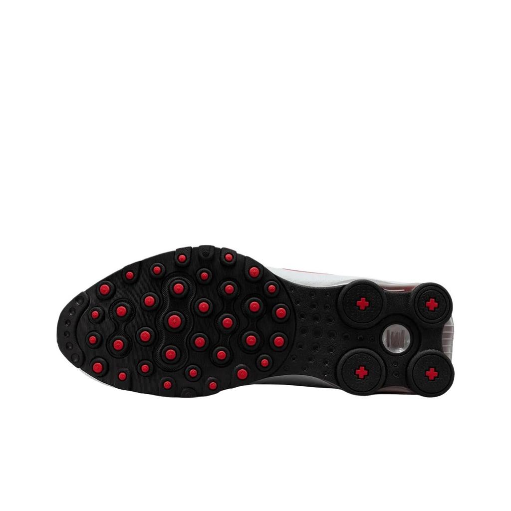 Nike Scarpe da Ginnastica Shox NZ Unisex Bianco Rosso Universitario-Nero-Argento Metallico 378341-104
