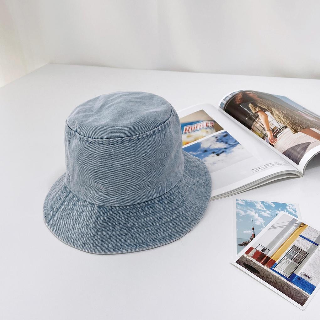 Women's and Men's Denim Plain Washed Bucket Hat
