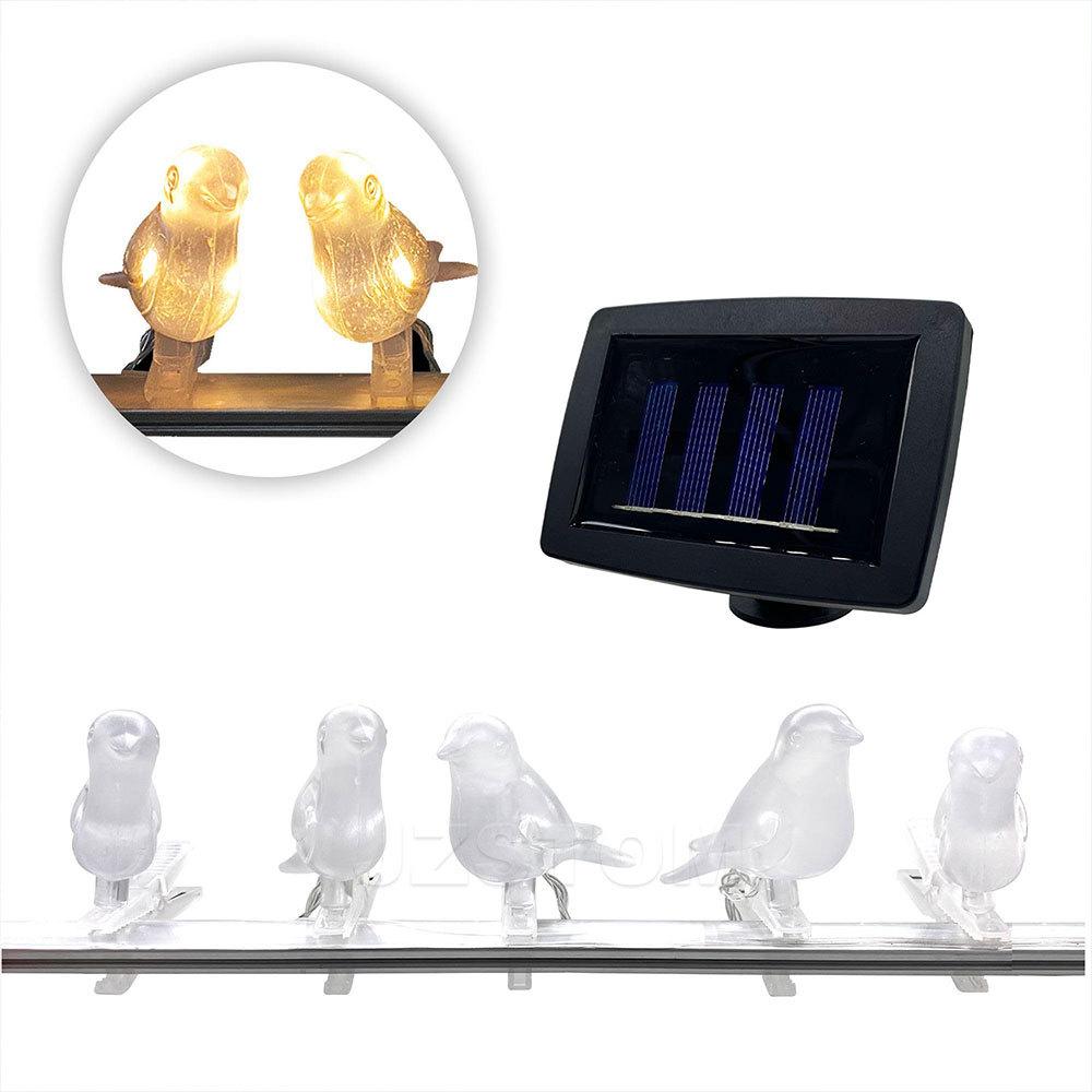 

Solar Outdoor Waterproof Bird Light String Courtyard Villa Decorative Light Balcony Luminous Bird for Patio Fence Garden Yard теплый белый