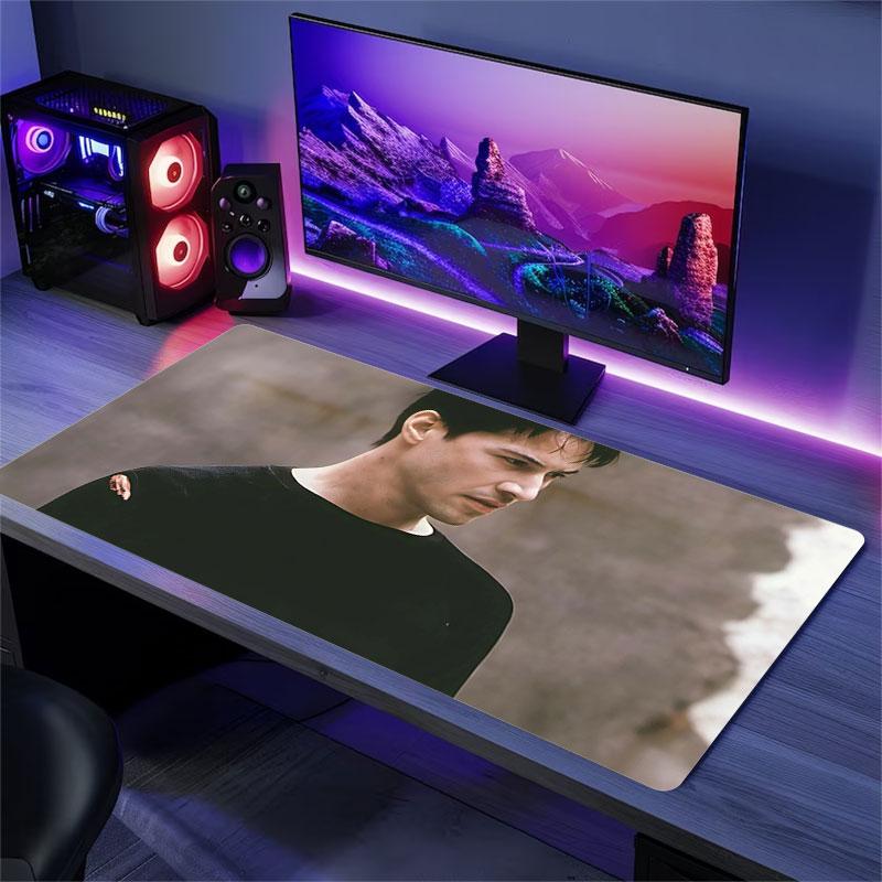 Keanu Mouse Pad, Large Gaming Desk Mat, Non-slip XXL Mousepad for Laptop & Tablet, Mini PC Playmat with Stitched Edges