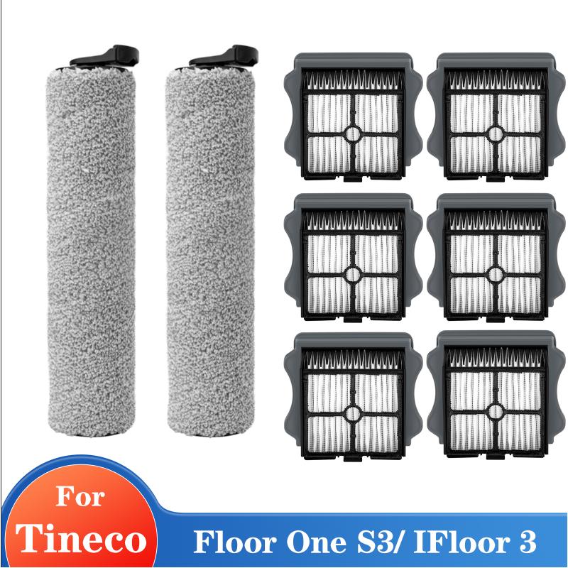 Replacement Roller Brush and Filter Kit Compatible for Tineco Floor One S3 and IFloor 3 Cordless Wet Dry Vacuum