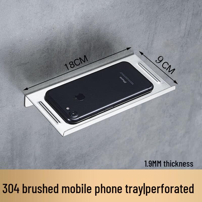 Single-Layer Stainless Steel Bathroom Shelf