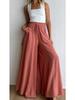 Euro-American Summer Wide-Leg High-Waisted Women's Culottes with Elastic Waistband