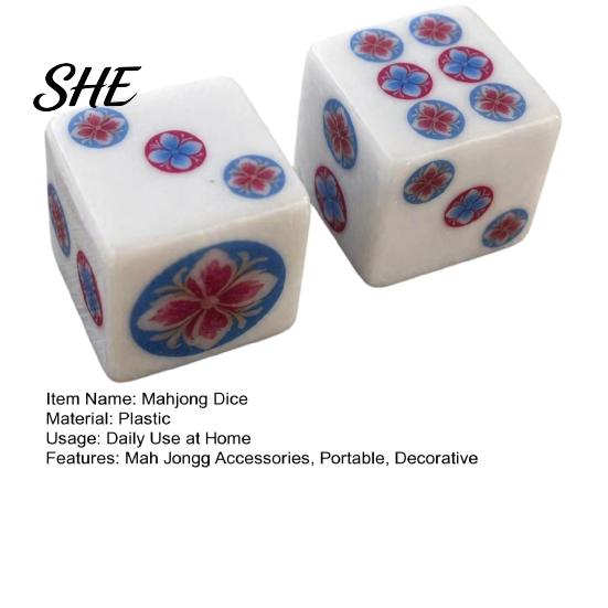 Sechsseitige Würfel 2 Stück 25MM Mahjong Set, Dekorativ für Tischspiel, Brettspiel Tabletop Spiel Casino Thema Party, Mah Jongg Zubehör, Geschenk für Männer Frauen