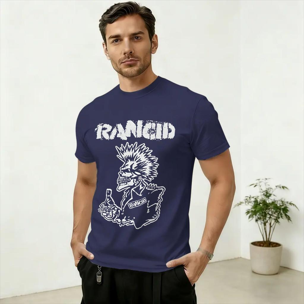 Punk Rancid Rock Band Cotton T Shirt For Unisex Summer Y2K Basic TShirts ONeck Harajuku Tee Shirt Oversized Cheap Tops
