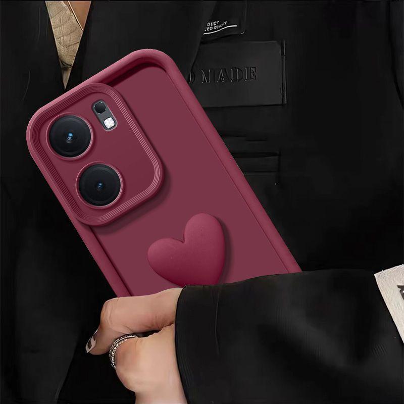 S 22 23 21 20 Cute 3d Love Heart Silicone Case For Samsung Galaxy S24 S21 S20 S23 Fe Ultra Plus 5g Women Matte Back Cover S20fe