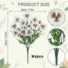 4PCS UV Resistant Artificial Silk Pansy Flowers Outdoor Spring Flowers Pansies Wildflower Plants Faux Impatiens White