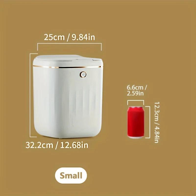 Smart Trash Can Inductive Cover Opening Press Button To Keep It On Vibration Induction Induction Switch Electric Trash Can белый
