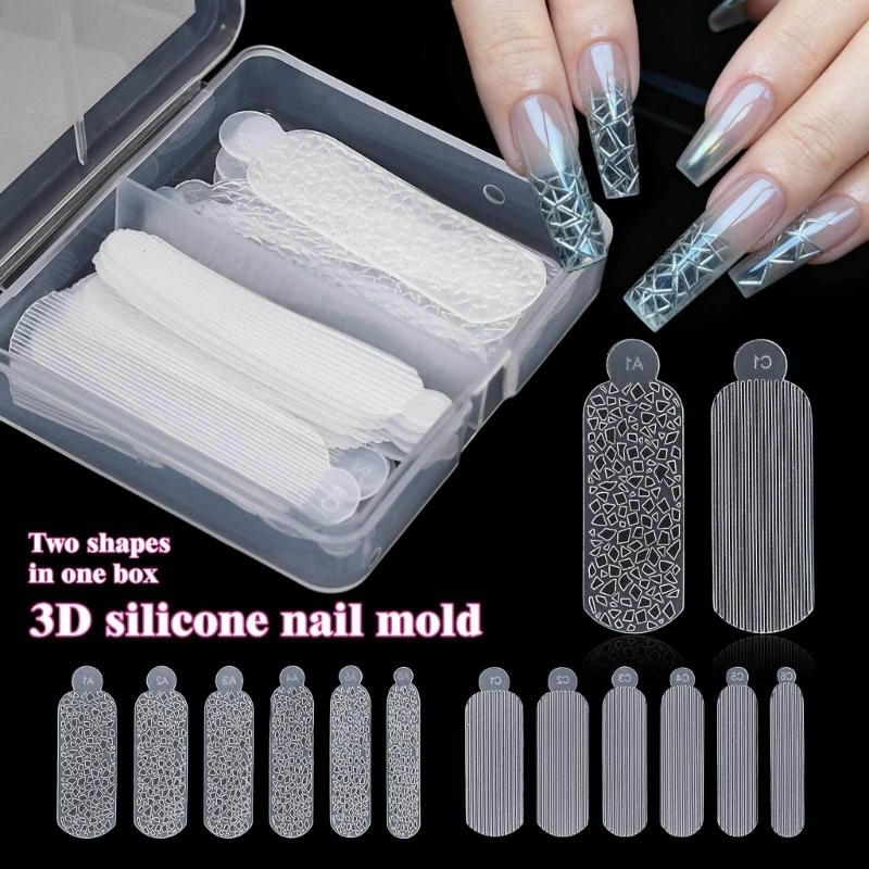 3D Silicone Nail Art Mold for Christmas Snowflake and Leopard Print Designs Reusable Easy To Use DIY Nail  Template