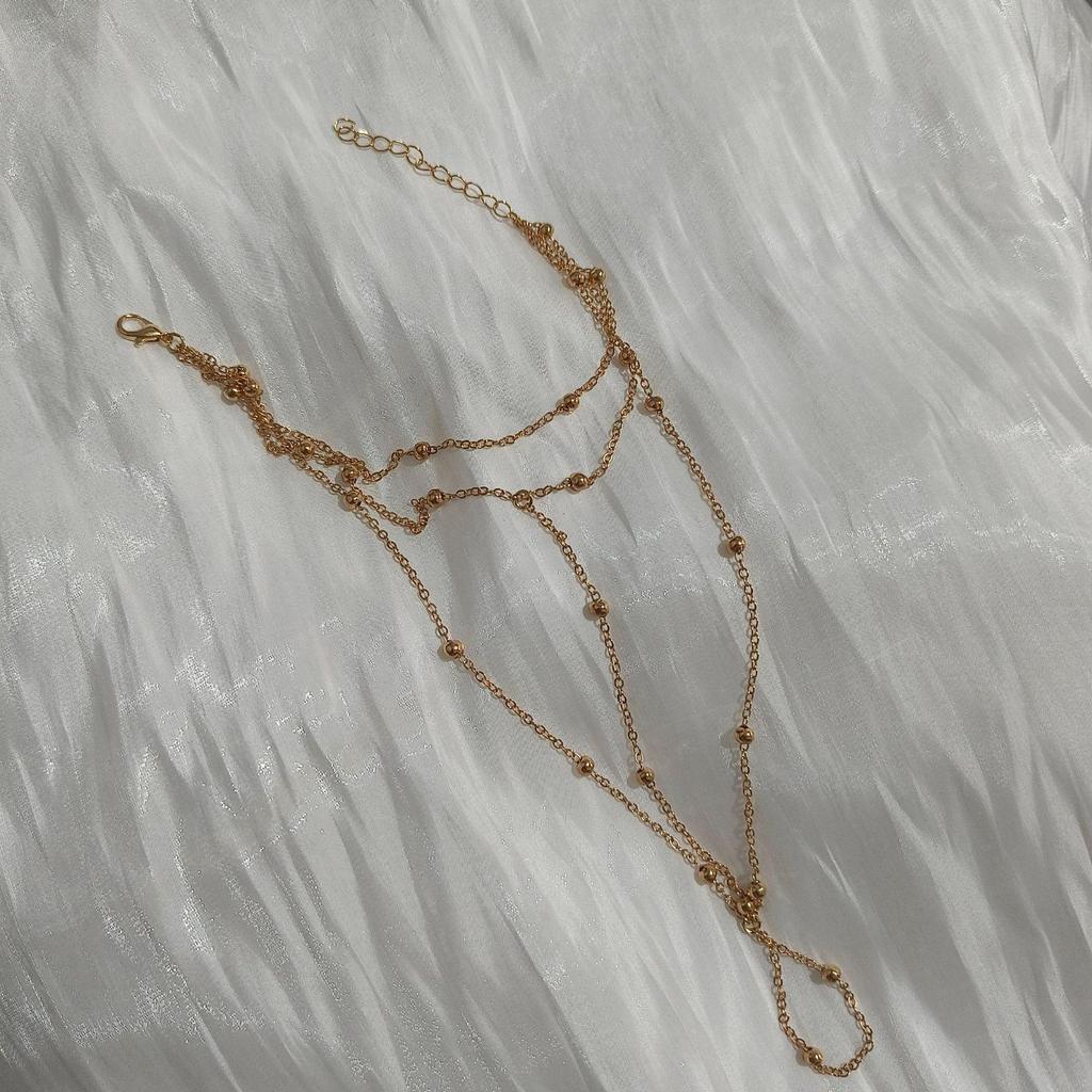 Trendy European & American Women's Metal Ball Bead Anklet - Stylish Alloy Foot Chain Jewelry