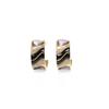 Medieval Fashion C Circle Enamel Oil Drop Color Matching Diamond Women'S Earrings Versatile Light Luxury Ear Shot Silver Needle