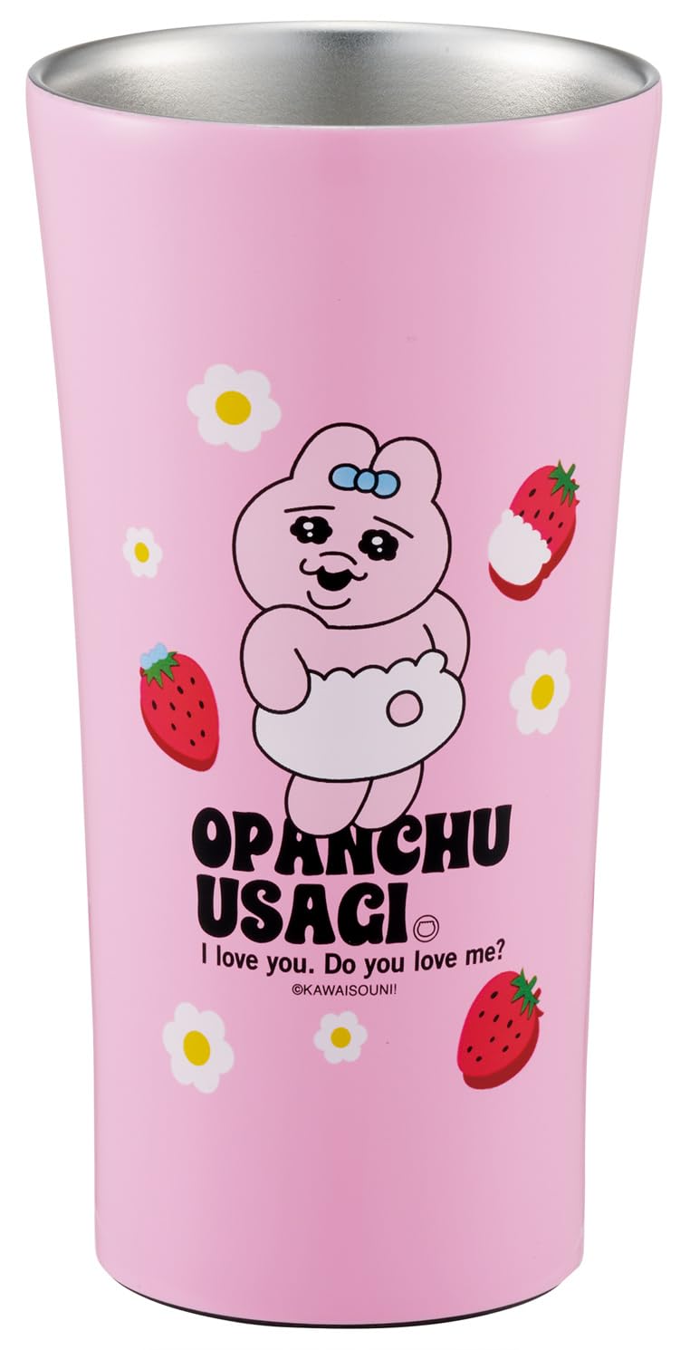 Skater Stainless Steel Hot Rabbit and Strawberry Tumbler, 400ml, Insulated, & Cold, Design, STB4N-A