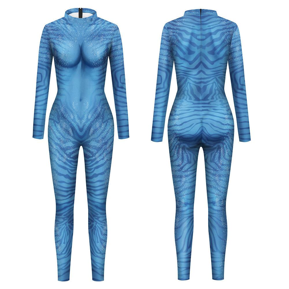 Halloween costume movie avatar tights water way cos onesie cosplay suit