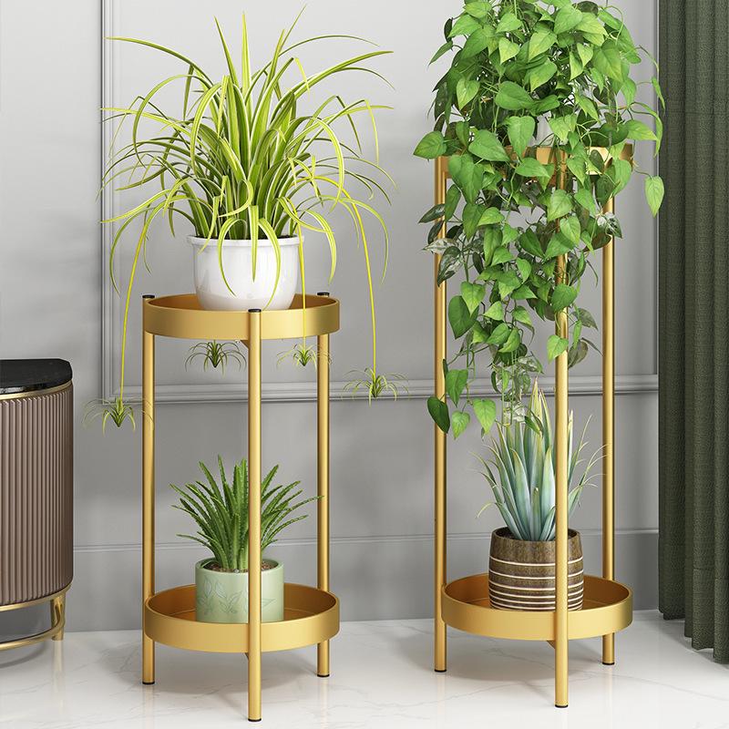 Elegant Multi-Tier Wrought Iron Indoor Plant Stand for Balcony or Living Room