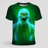 Summer Skull Optical Illusion 3D Print T-Shirts Streetwear Men Casual Oversized O-Neck Short Sleeved T Shirt Tees Tops Clothing