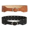Edgy Studded Punk Belt Adjustable 120cm PU Leather Strap For Unisex Fashion Accessories 3.8cm Wide