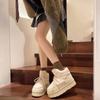 Fashion Platform Cross Strap 2025 Winter New Cotton Shoes with Fleece and Thickening Thermal Short Tube Slip-on Snow Boots