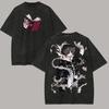 HUNTER×HUNTER Chrollo Lucilfer Manga Koszulka Graficzna Mężczyźni Kobiety Bawełna Nadruk Krótki Rękaw Vintage Spłowiały Streetwear Top Gorący