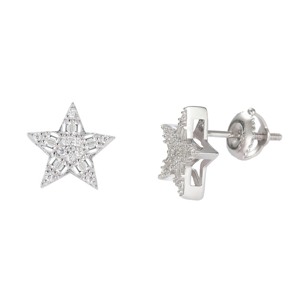 

D VVS1 Moissanite Star Shape Stud Earrings for Women 925 Sterling Silver GRA белый