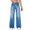 Pantalones vaqueros de mujer de cintura alta, lavados, de pierna recta, versátiles y de moda