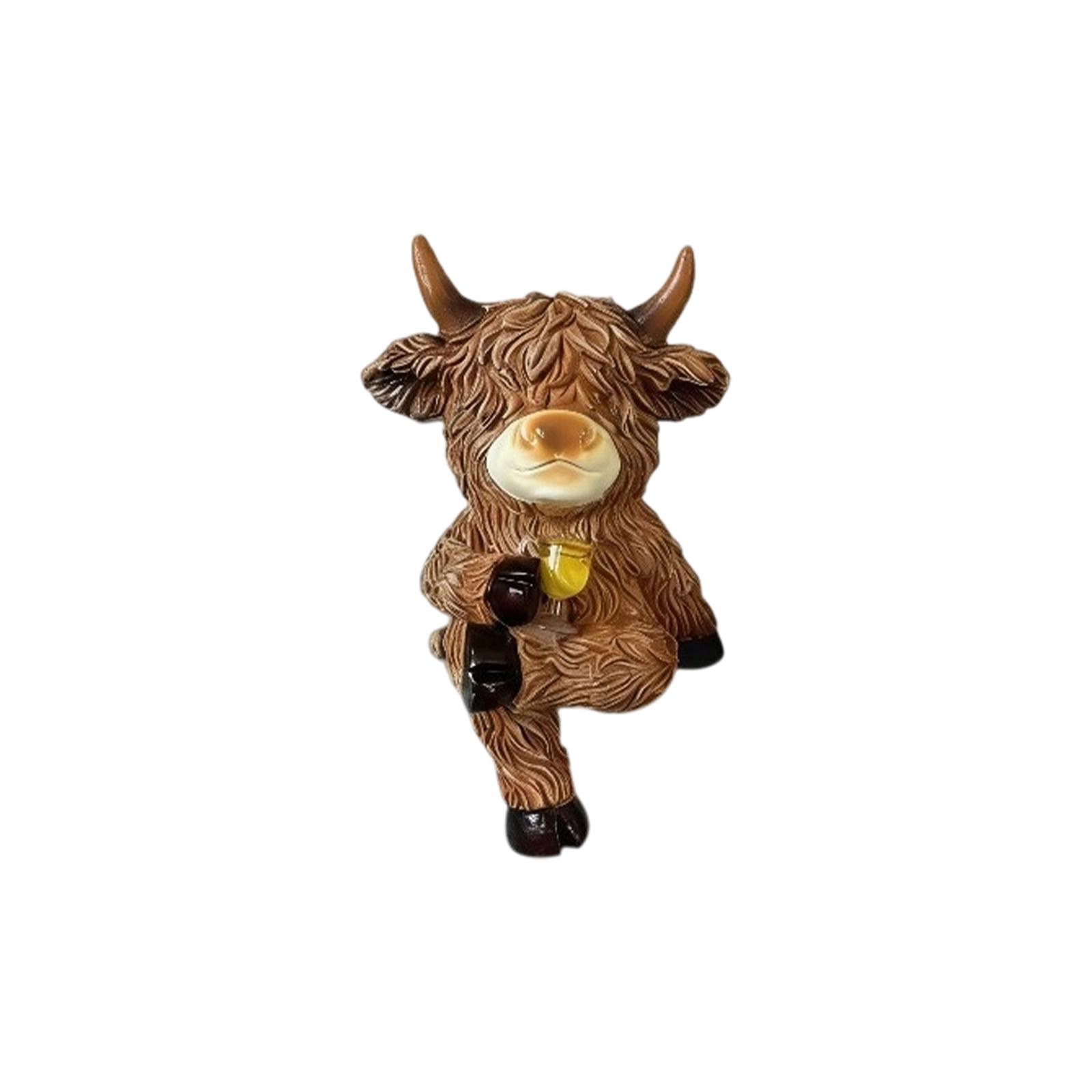 

New Courtyard Creative Resin Cow Statue Hanging Decoration, Home Wall Decoration, Cow Flowerpot Pendant One Size