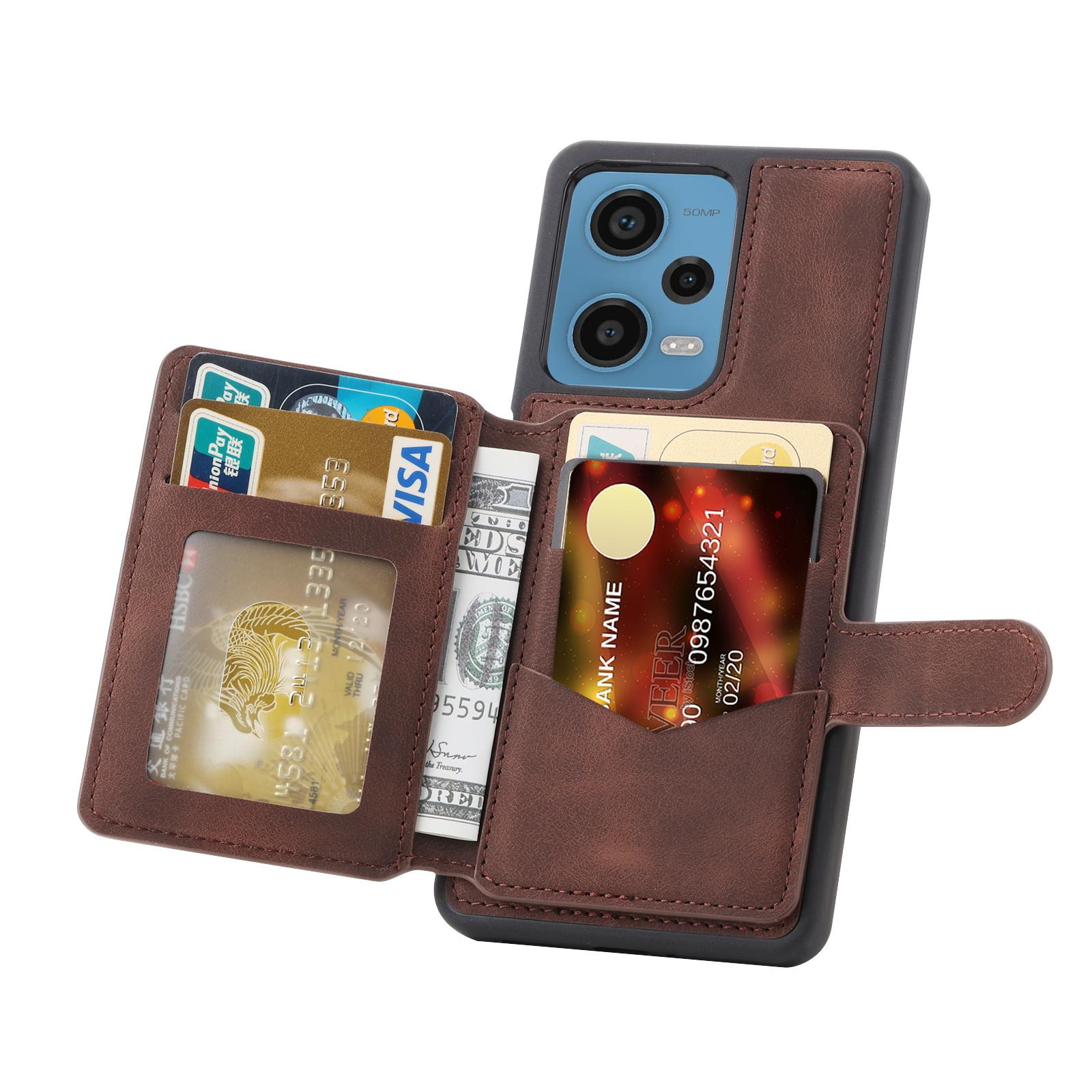 

RFID Blocking Phone Case for Xiaomi Redmi Note 12 Pro 5G/Note 12 Pro Speed 5G/Poco X5 Pro 5G,Leather Coated TPU Wallet Kickstand Cover Black
