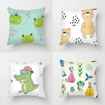 45X45cm Simpatico Cartone Animato Animale Federa Elefante Coccodrillo Fodera per Cuscino Divano Decorazione Camera da Letto Bambini Arredamento Casa