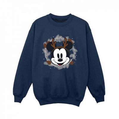Boys Mickey Mouse Reindeer Wreath Sweatshirt